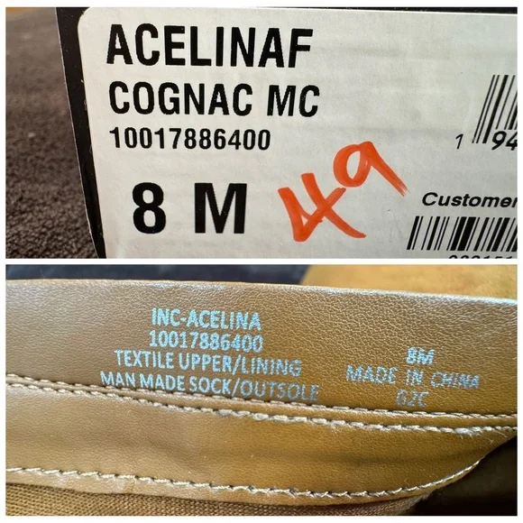 INC Rust Suede Like Women's Boots 8 - Picture 9 of 9